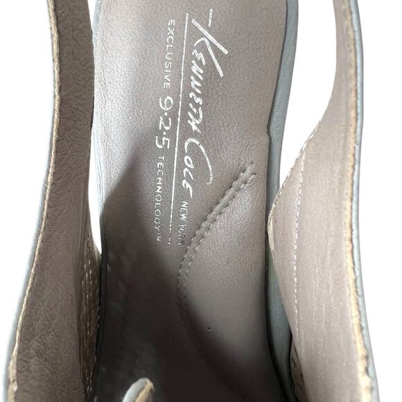 Kenneth Cole New York Perforated Leather Slingback Heels in Gray Women's Sz 7.5M - Picture 16 of 16